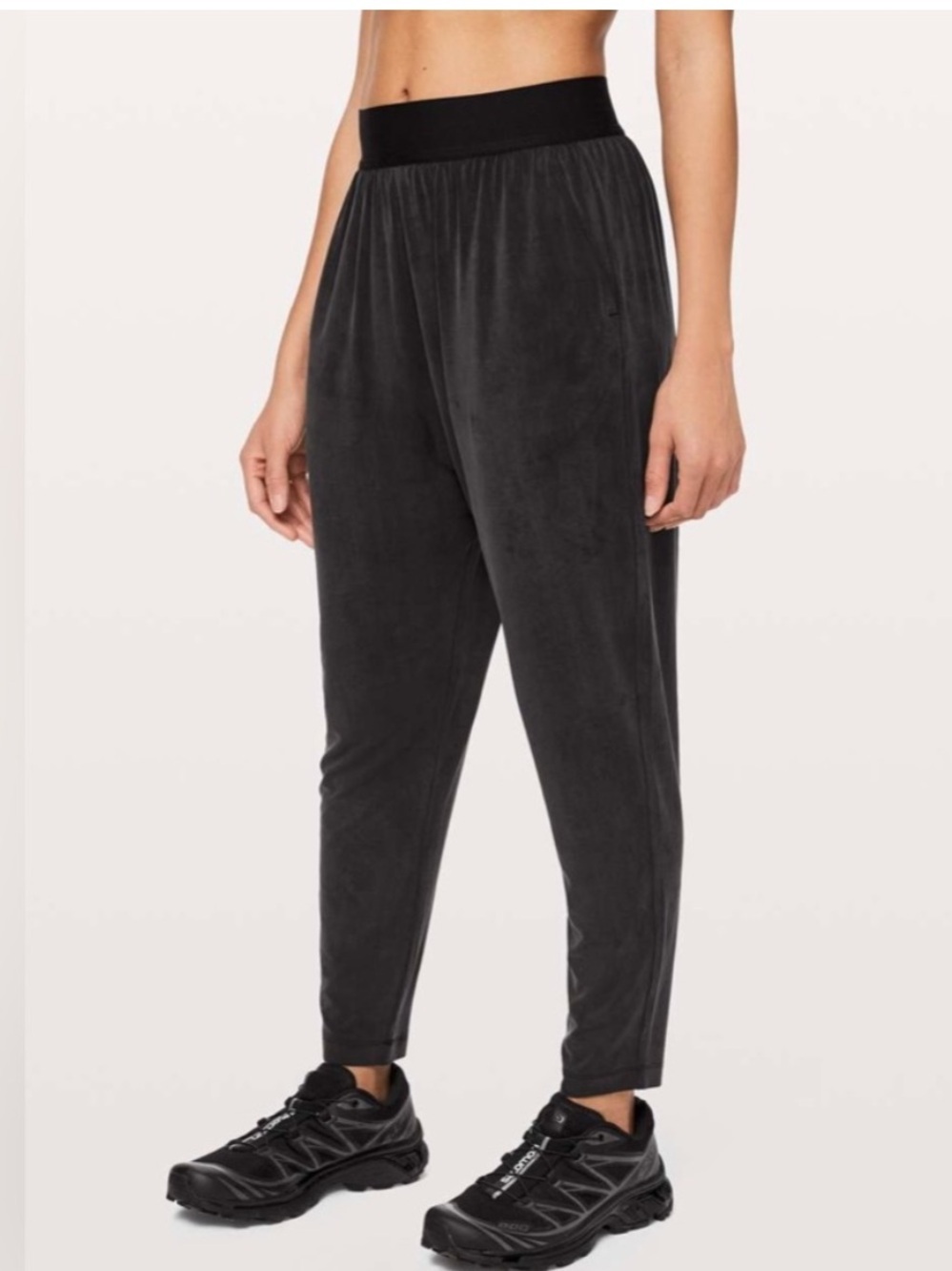 Lululemon Tencel Jogger Pant 25” Washed Black Pull On Size 8